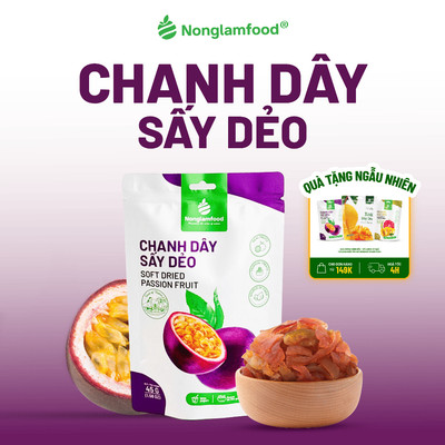 Chanh Dây Sấy Dẻo NONGLAMFOOD Loại 1 Chuẩn Xuất Khẩu Vị Chua Ngọt Tự Nhiên Trái Cây Sấy Túi 45g