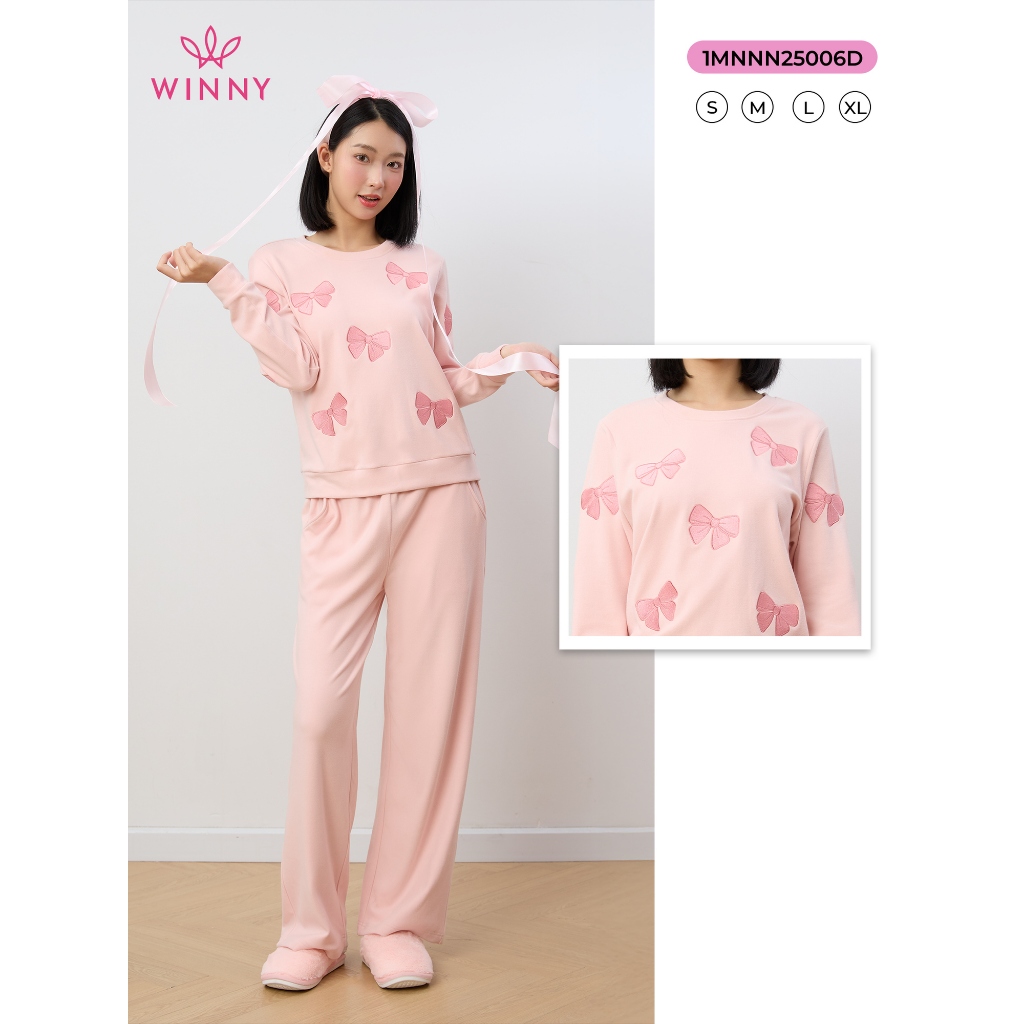 Bộ mặc nhà nữ WINNY nỉ nhung, Set đồ nữ nỉ nhung mịn ấm quần dài tay dài dáng suông thoải mái 1MNNN2