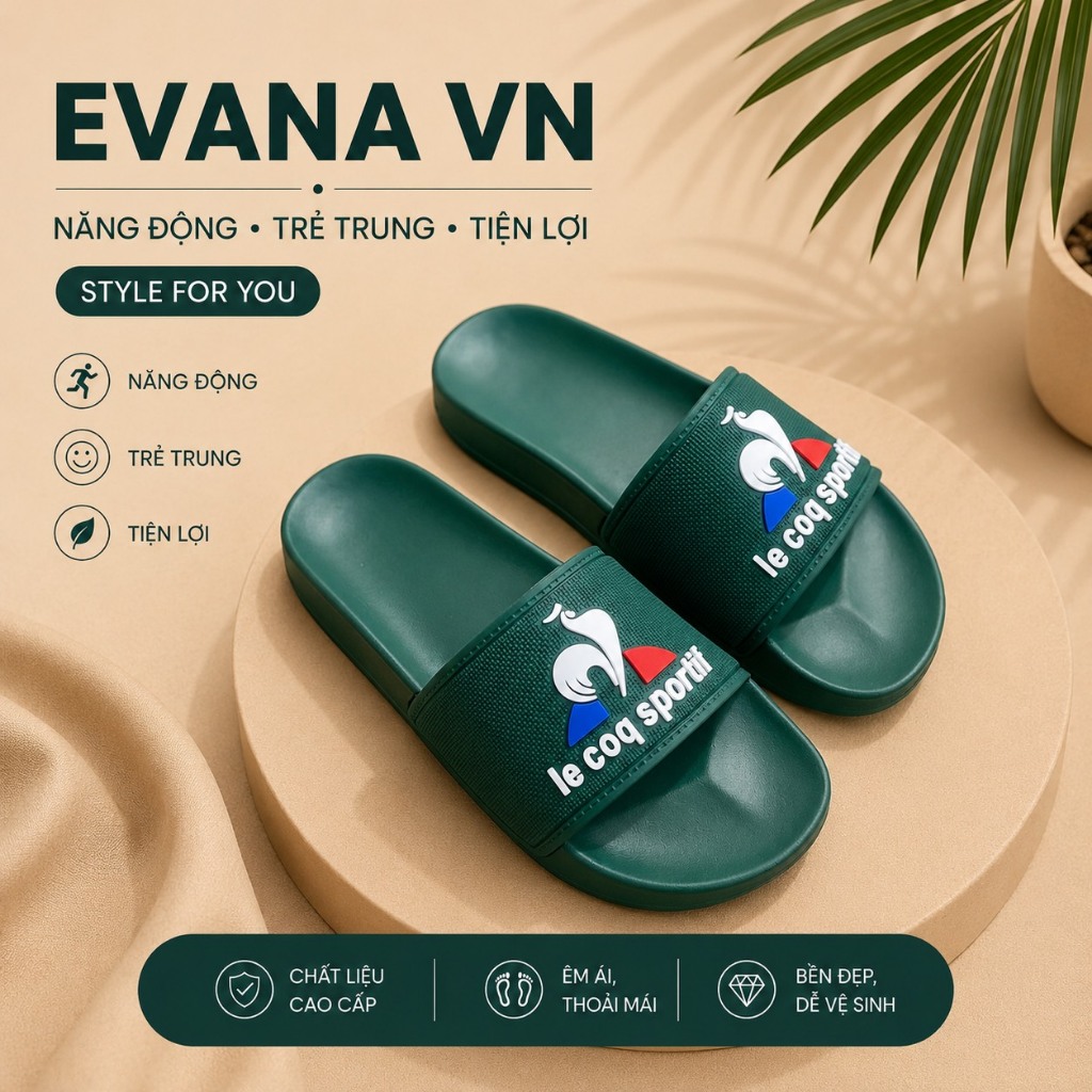 (LOẠI 1)Dép quoai ngang nam hình con gà le coq sportif -đế chống trơn trượt-D18