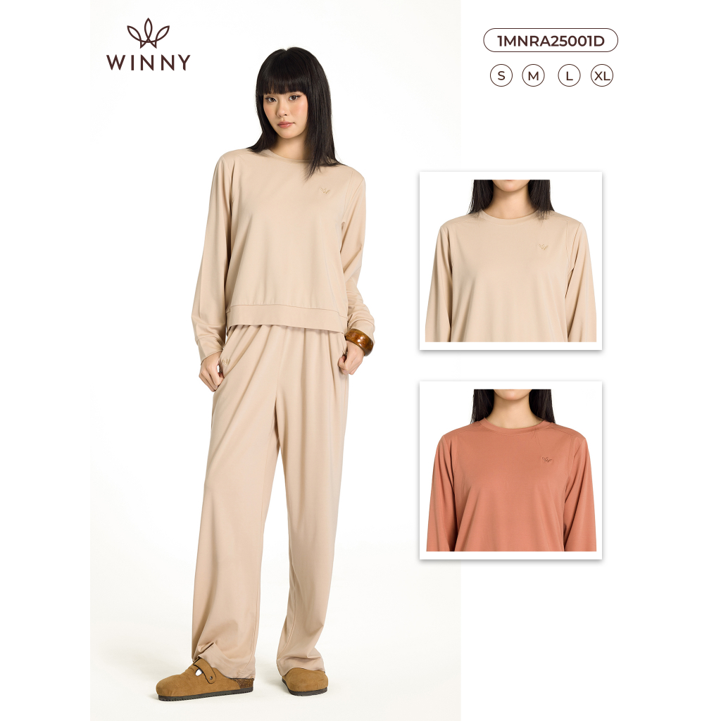 Bộ đồ nữ WINNY rayon spandex, Set đồ nữ co giãn thoáng mát quần dài tay dài thoải mái mặc nhà, đi ch