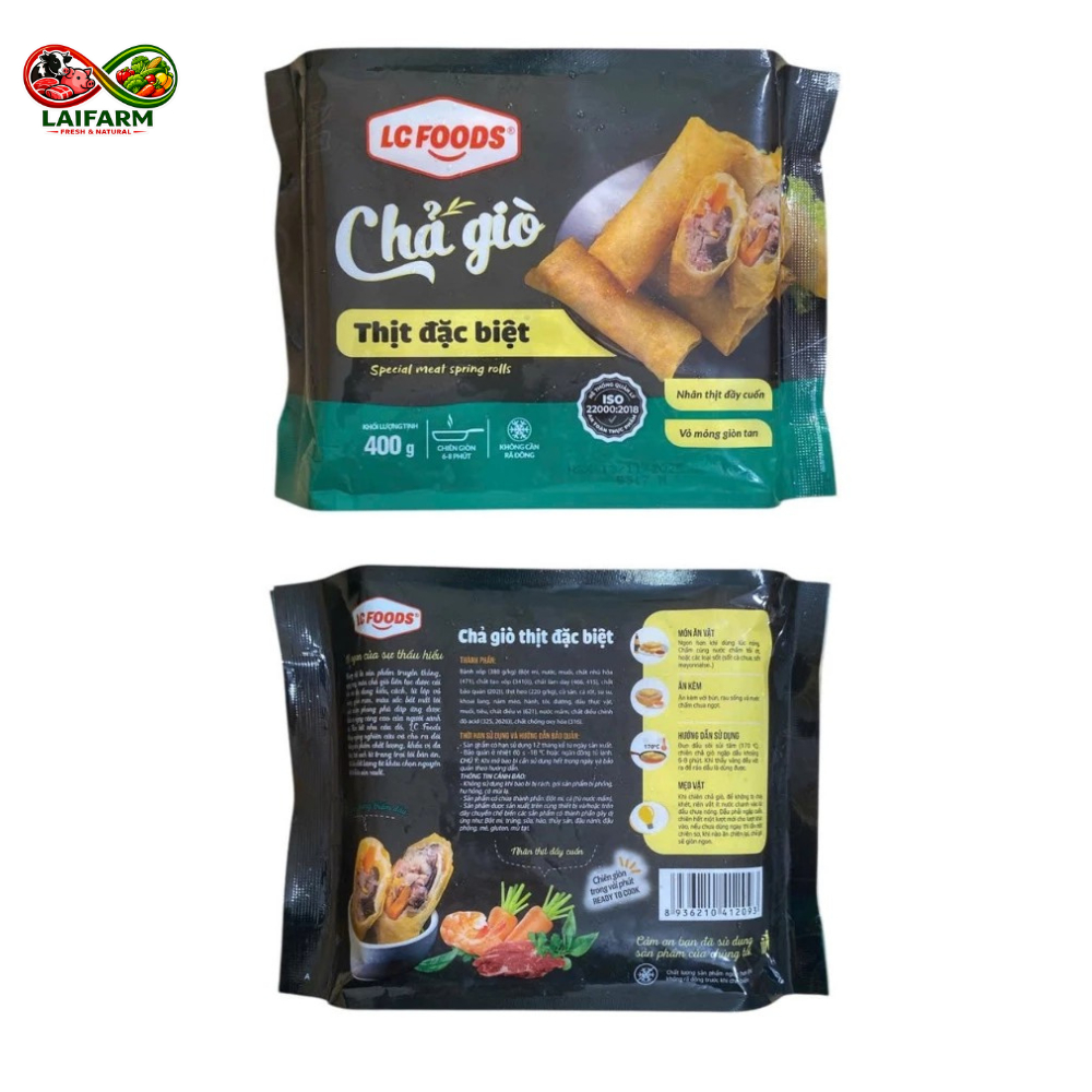 [Laifarm - Hỏa tốc HCM] LC FOOD 400G CHẢ GIÒ THỊT ĐẶC BIỆT LC  (KMS)