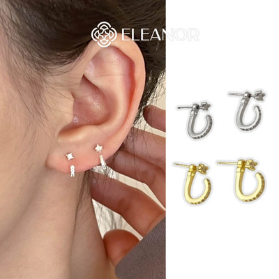 Bông tai nữ chuôi bạc 925 Eleanor Accessories hình móc câu phụ kiện trang sức khuyên tai 12011