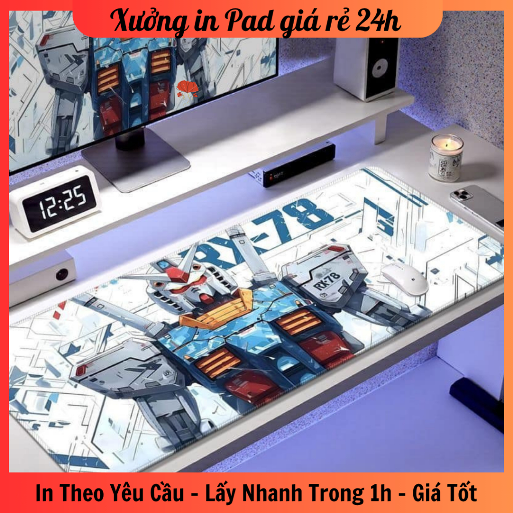 Lót chuột Gundam, lót chuột Gaming size bé 21x26, 30x25, 30x35, 40x45 - Lấy ngay - In theo yêu cầu -