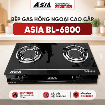 Bếp Gas Hồng Ngoại ASIA cao cấp BL-6800 2 vòng nhiệt, nấu nhanh, tiết kiệm gas, chống gió