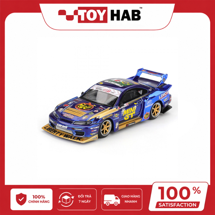 [LOOSE BÔX] HÌNH XE MINI GT NISSAN SILVIA (S15)  MINI GT LIBERTY WALK 2025 FORMULA DRIFT HALLOWEEN |