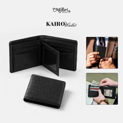 Ví Da PU KAIRO Nam Tinh Tế Bóp Đựng Thẻ Tiền Gập Nhiều Ngăn RFID Blocking Nhỏ Gọn | MIDORI STUDIO