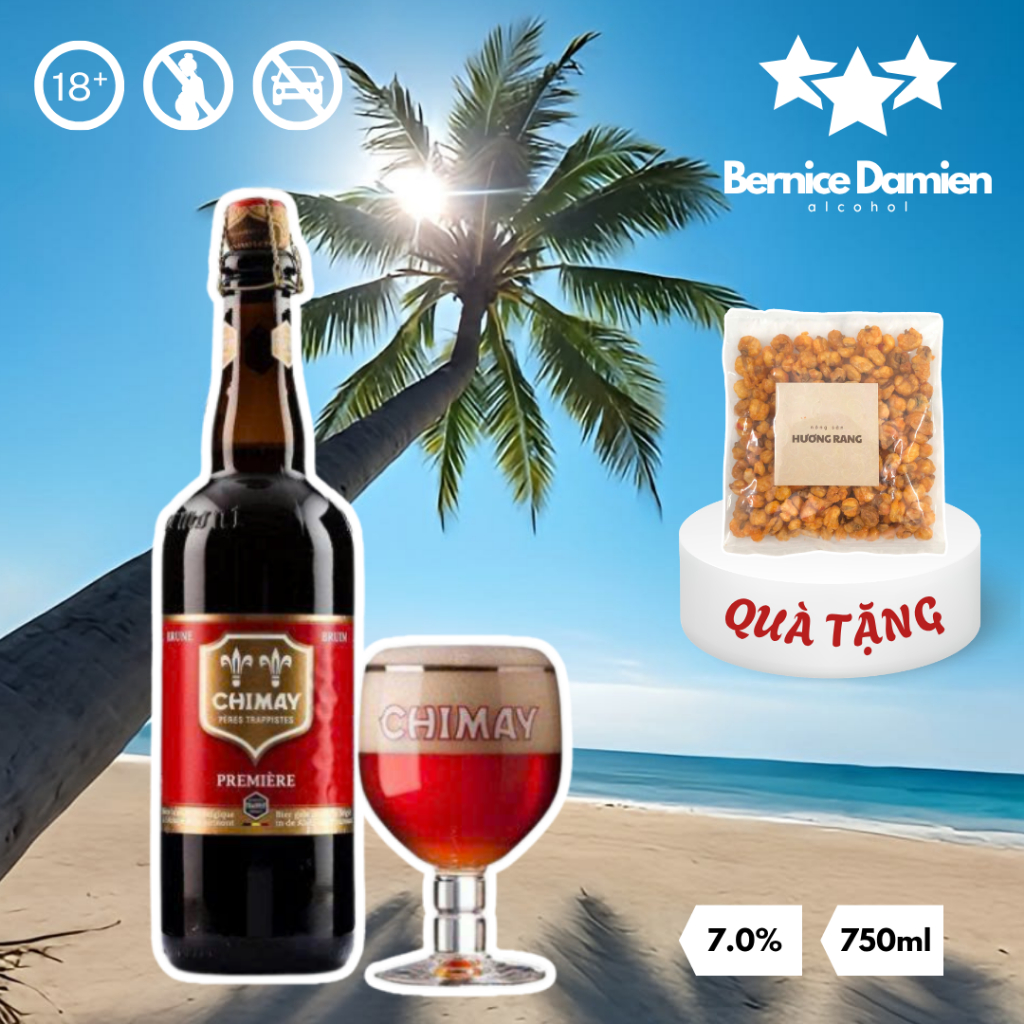 [Chai + Bắp] Bia Chimay Première (Red/Đỏ) Bia Bỉ chai 750ml nồng độ 7% (Date T11/2027)