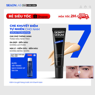 Kem nền nam SEVENLAB dạng serum giúp nâng tone tự nhiên, che khuyết điểm, kiềm dầu mỏng nhẹ 30g