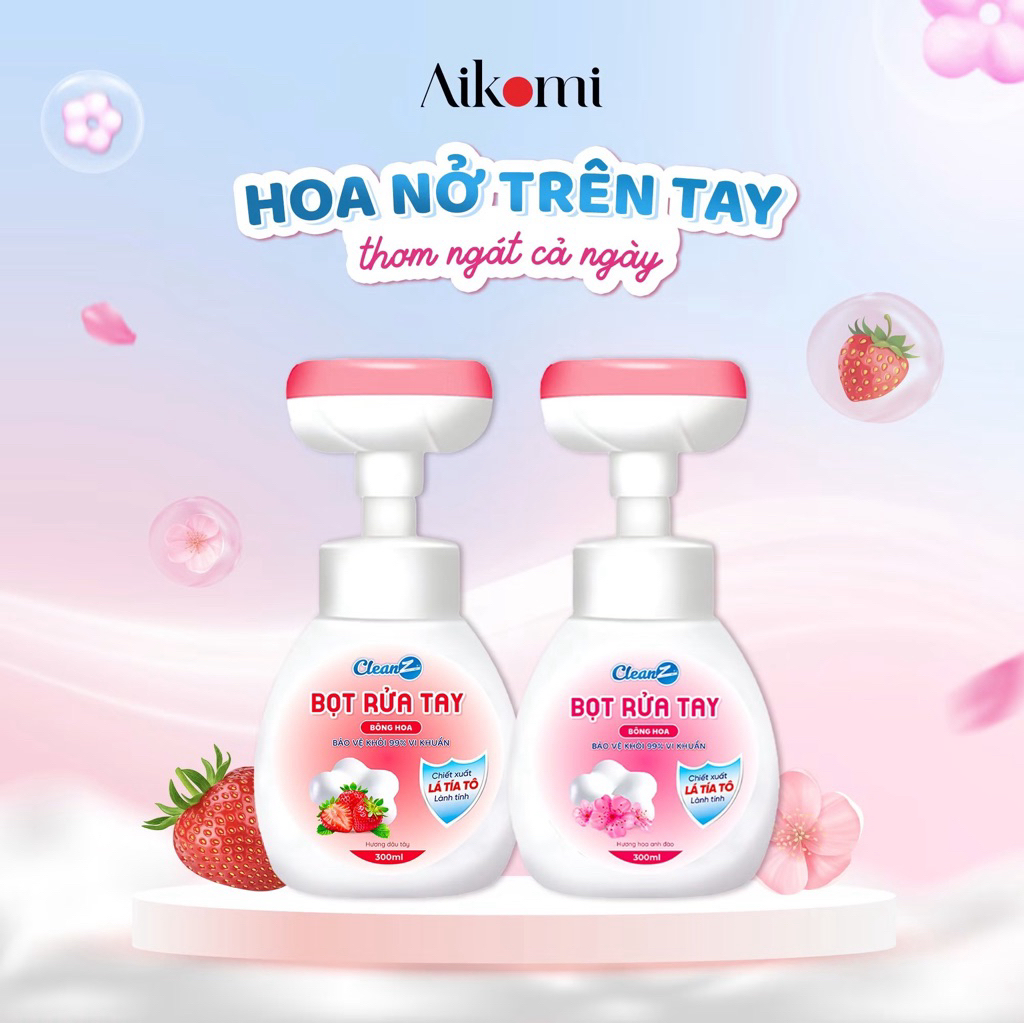 Aikomi - Bọt rửa tay cánh hoa CleanZ