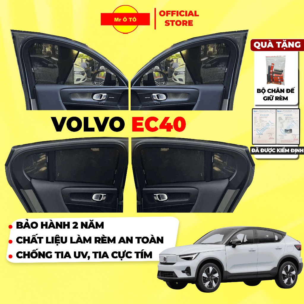 Rèm Che Nắng Xe VOLVO EC40 Loại 1 MR Ô.TÔ Chống Tia, UV  Bảo Hành 2 Năm, Không Nam Châm [ không nam 