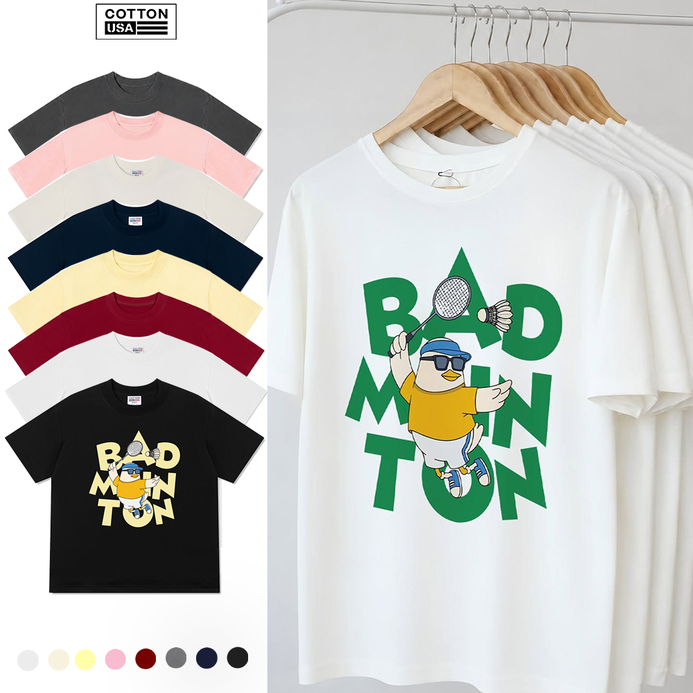 Áo Thun Relaxed Fit CottonUSA Vietnam "Badminton Duck" - PT0144PT