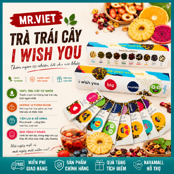 Trà Thảo Mộc Phối Vị Teapins I Wish You Mr. Viet Hộp 10 Gói x 5g – Teapins I Wish You Mr. Viet Pouch