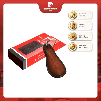 Muỗng xỏ giày Pierre Cardin da thật, lõi thép không gỉ, giữ form giày nhỏ gọn - mã 001