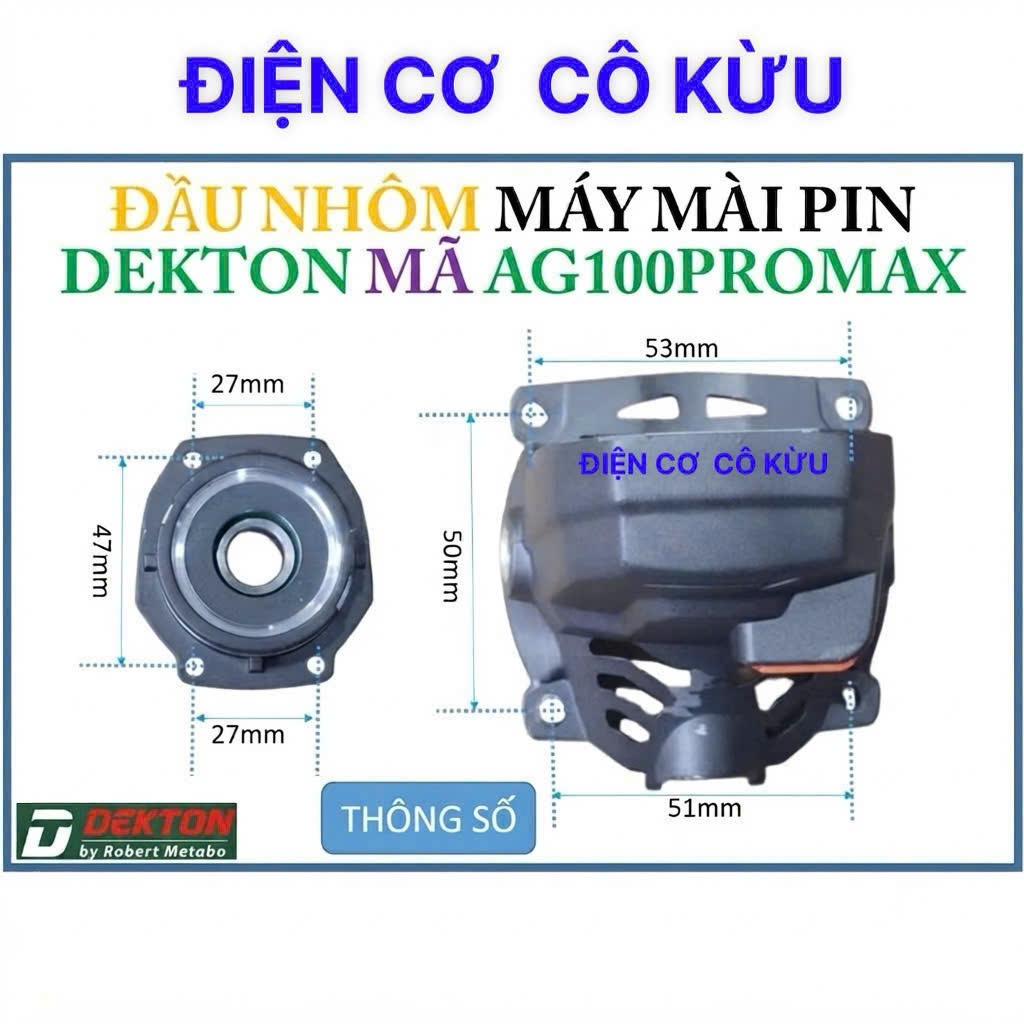 DEKTON 100PROMAX - BỘ ĐẦU NHÔM MÁY MÀI PIN DEKTON M21-AG100PROMAX, 100.