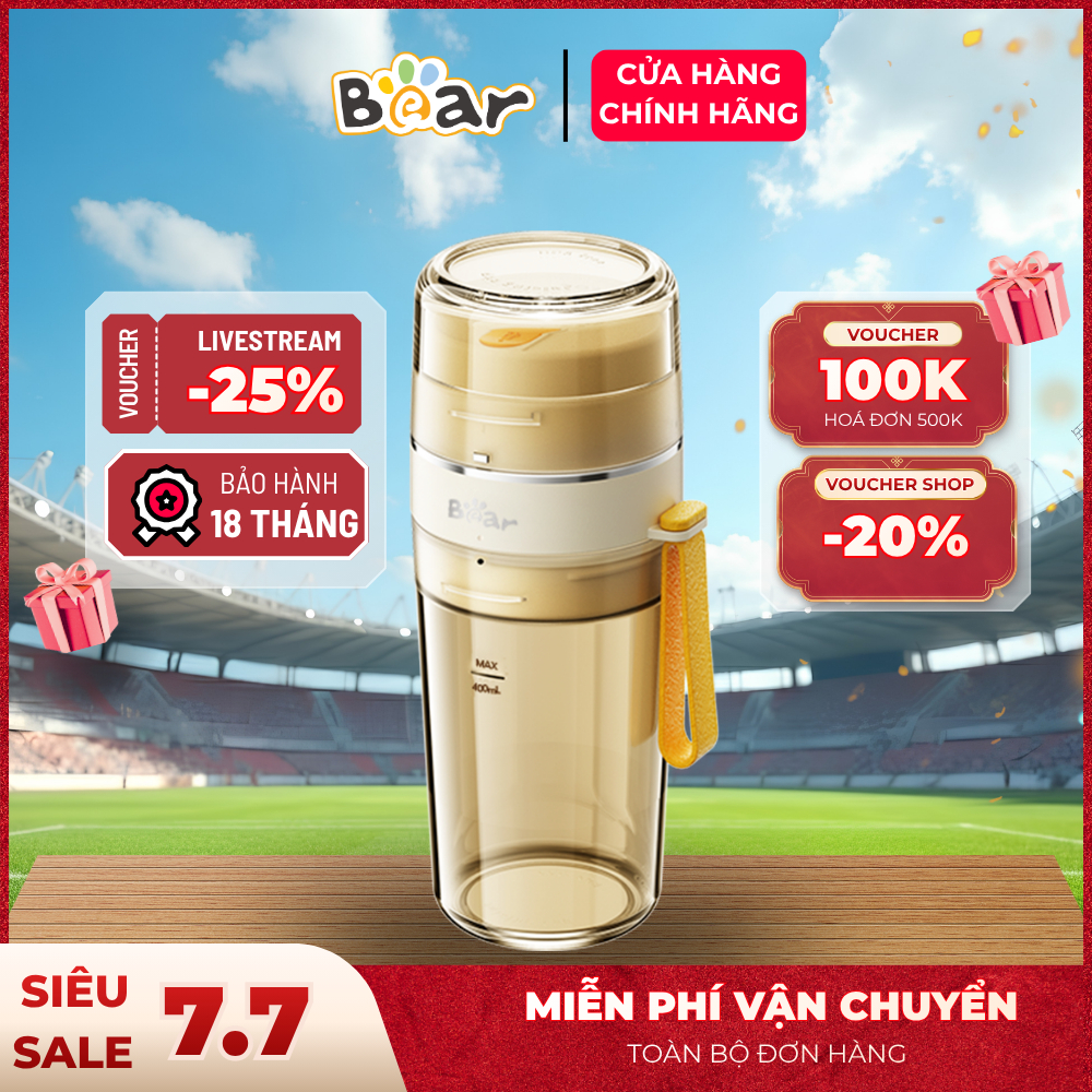 Máy Xay Cầm Tay Bear SB-MX04K Chính Hãng 2 Cối Nhỏ Gọn Đa Năng Xay Sinh Tố Gia Vị Tiện Lợi An Toàn
