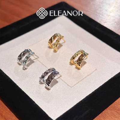 Bông tai nữ chuôi bạc 925 Eleanor Accessories hình viền cong phụ kiện trang sức khuyên tai 12015