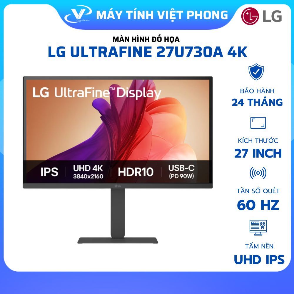 MÀN HÌNH ĐỒ HỌA 4K LG ULTRAFINE 27U730A-B 27" 4K IPS 60HZ CHÍNH HÃNG BẢO HÀNH 2 NĂM