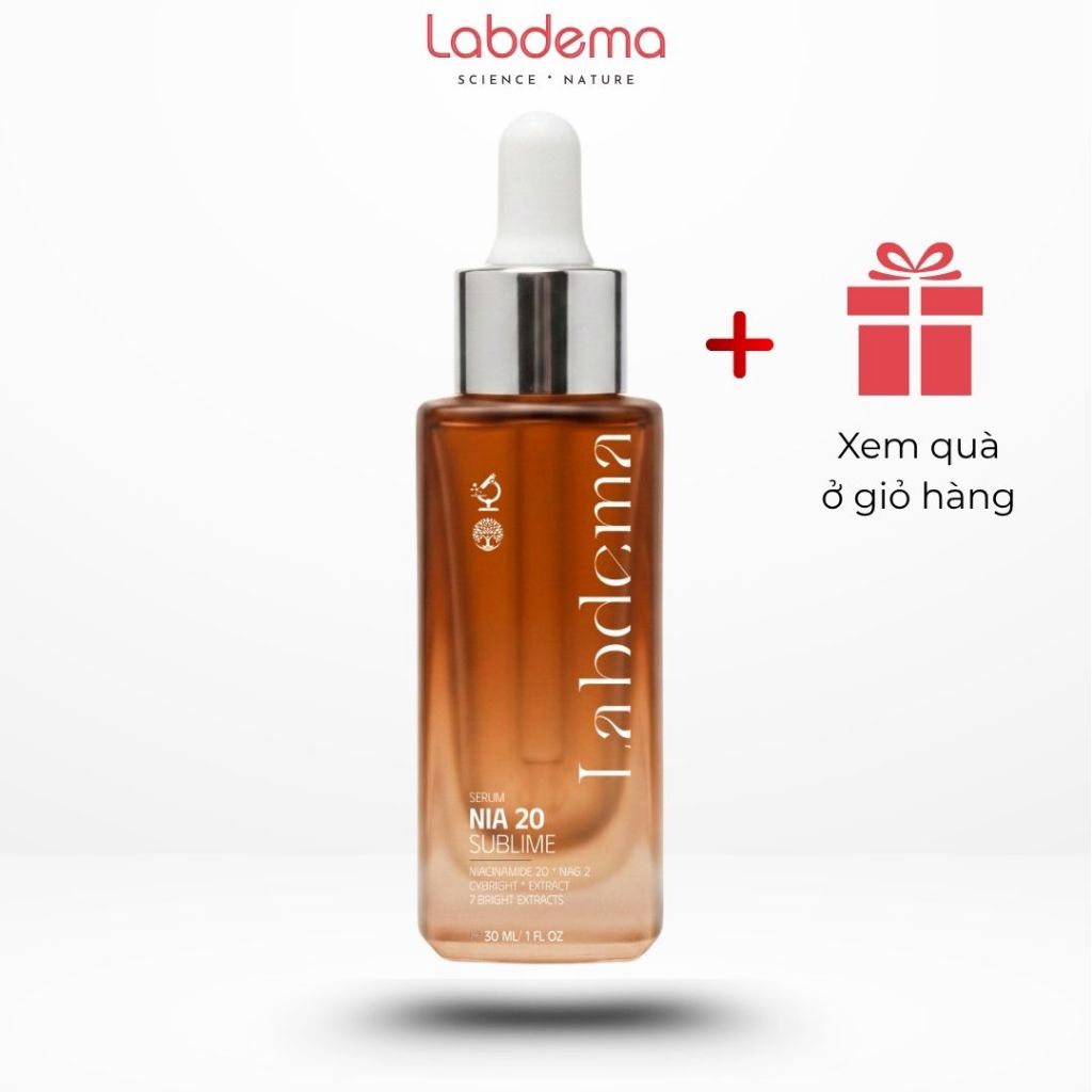 Serum Nia 20 Sublime (30ml) - Labdema - Niacinamide 20%, NAG 2%, tảo Cybright, trắng da mờ thâm - De