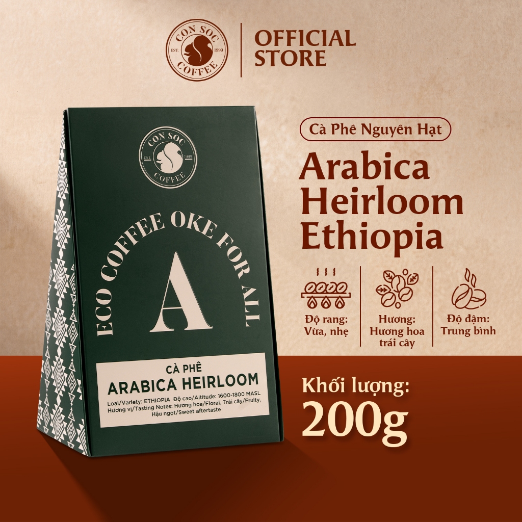Cà phê Arabica Heirloom hộp 200g - 100% Arabica