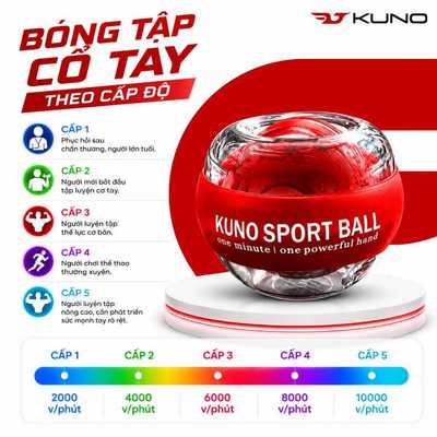 Bóng tập cổ tay chơi thể thao cầu lông KUNO SPORT BALL và hộp đựng cao cấp, quả cầu tập luyện cổ tay chắc khỏe BT001