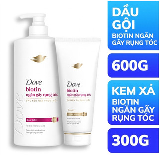 Dầu gội Dove Ngăn gãy rụng tóc 600g+ Kem xả Dove Ngăn gãy rụng tóc 320g