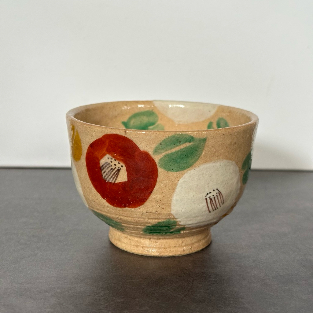 (Gốm Nhật) Chawan hoa trà