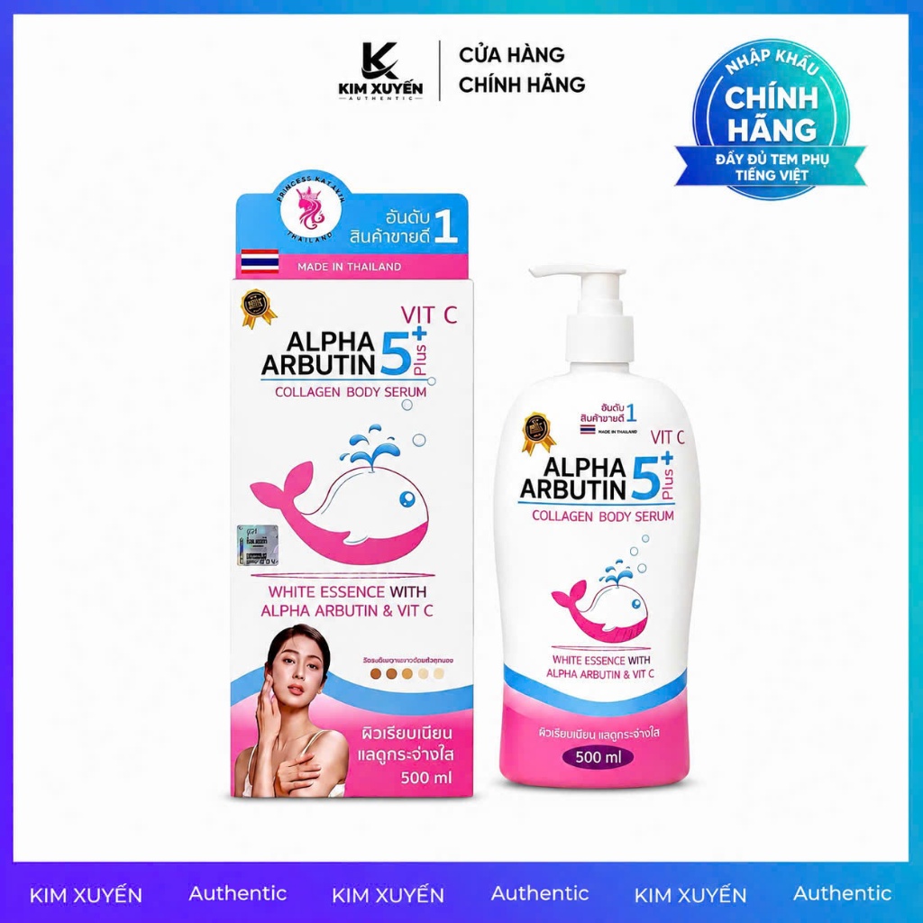 (P) Sữa dưỡng thể Alpha Arbutin 5Plus+ Vit C Collagen Princess BKK Skin 500ml