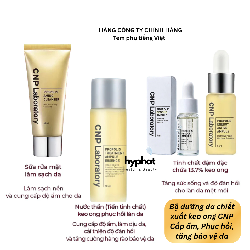 [Mini/Sample CNP keo ong chính hãng] Sữa rửa mặt/ Toner/ Serum keo ong/ Kem dưỡng CNP