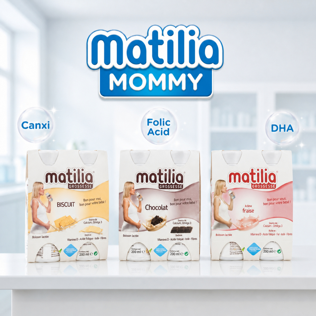 Sữa Bầu Matilia - set 3 mix vị - Bích quy + Socola + Dâu