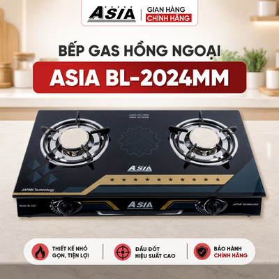 Bếp Gas hồng ngoại ASIA mẫu mới BL-2024M, nhiệt độ cao nấu ăn nhanh, không đen nồi