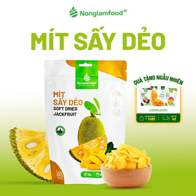 Mít Sấy Dẻo NONGLAMFOOD Loại 1 Dẻo Mềm Chuẩn Xuất Khẩu Trái Cây Sấy Dẻo Đồ Ăn Vặt Lành Mạnh Túi 200g