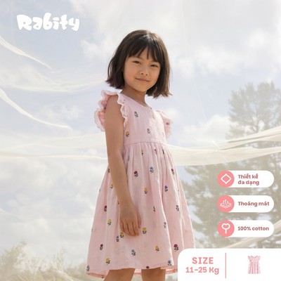  Đầm thô ngắn tay hoa nhí bé gái Rabity 950.138