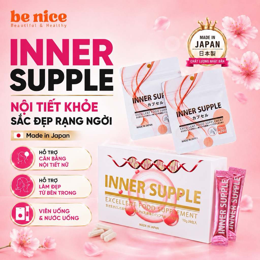 Inner Supple Nhật Bản Viên Uống Nước Uống Hỗ Trợ Nội Tiết Nữ Estrogen - Be Nice