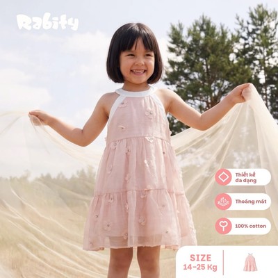  Đầm váy thô ngắn tay bé gái Rabity 952.088