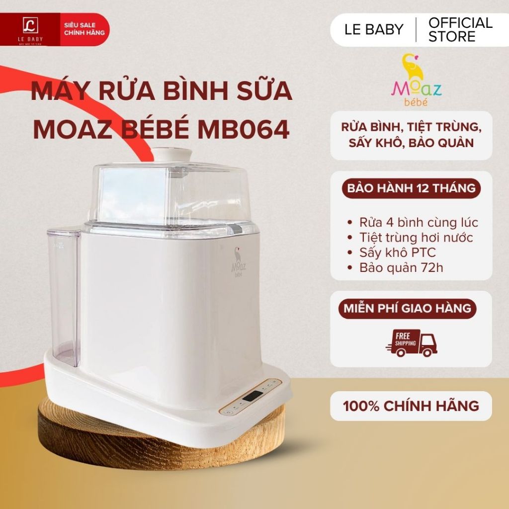 [BẢN MỚI] Máy rửa bình sữa Moaz bebe MB064 đa năng