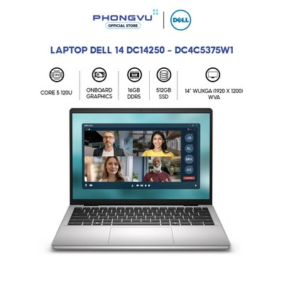 Laptop Dell 14 DC14250 - DC4C5375W1 (Core 5 120U/ 16GB/ 512GB/ Win 11 Home SL + Office + Microsoft) - Bảo hành 24 tháng