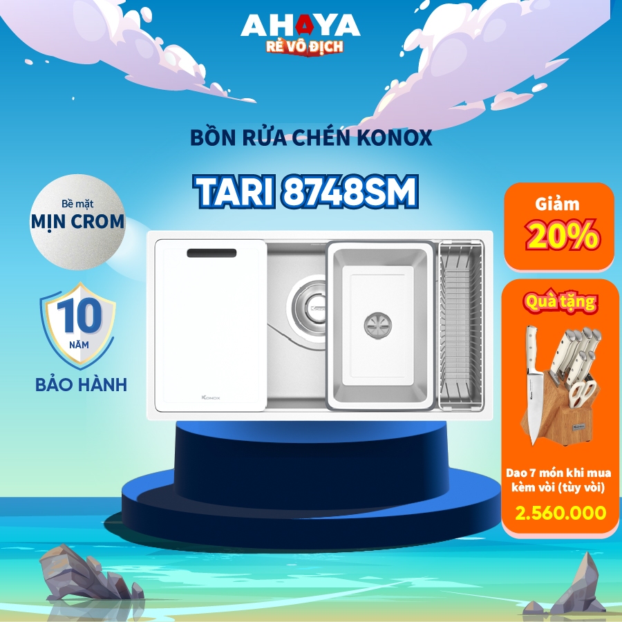 Bồn rửa chén Konox Tari 8748SM bề mặt mịn