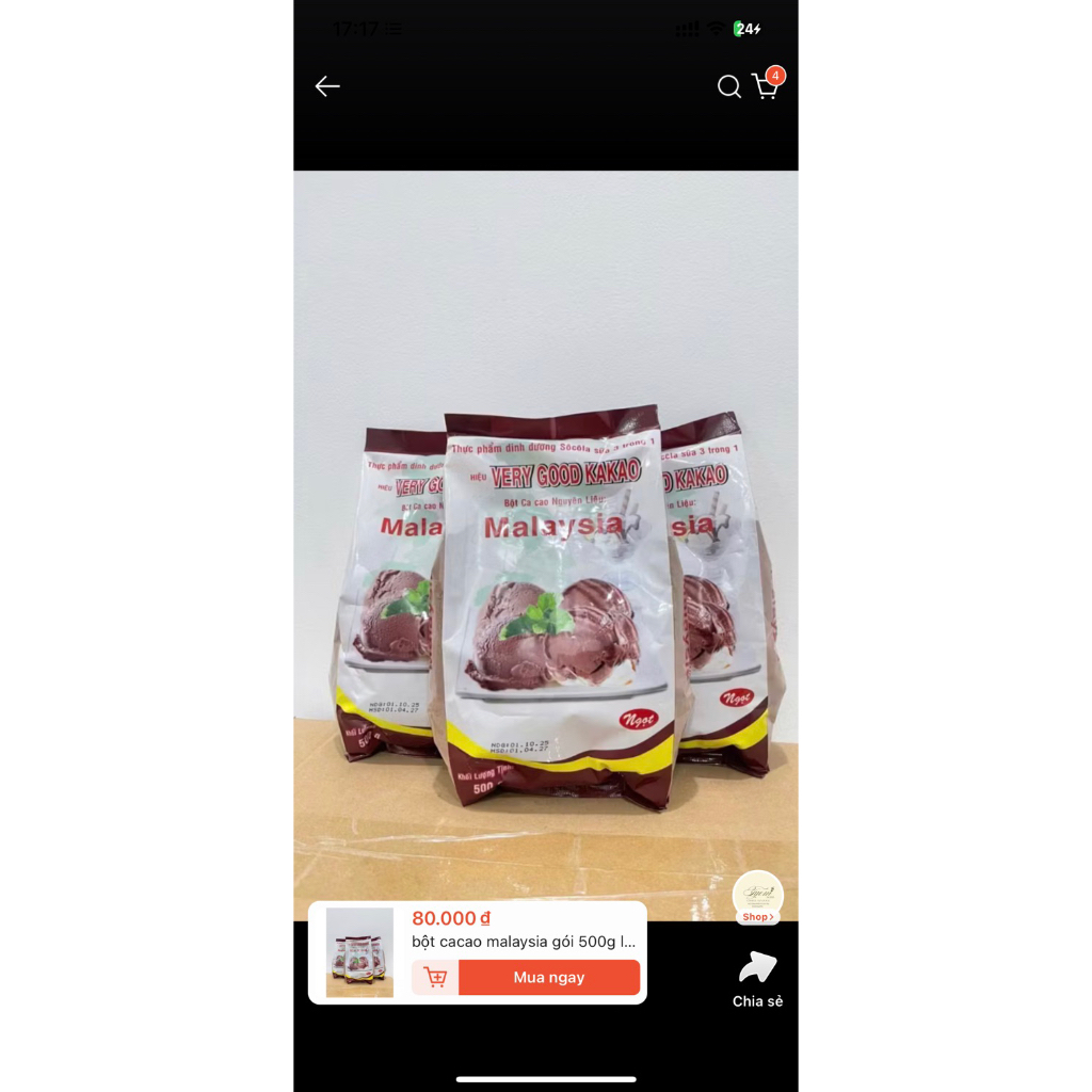 bột cacao malaysia ngọt