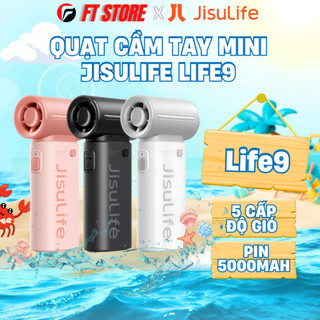 Quạt cầm tay mini Jisulife Life 9 ABS 5 cấp độ gió 3600mAh/5000mAh - Sử dụng liên tục 12h - BH12 tháng