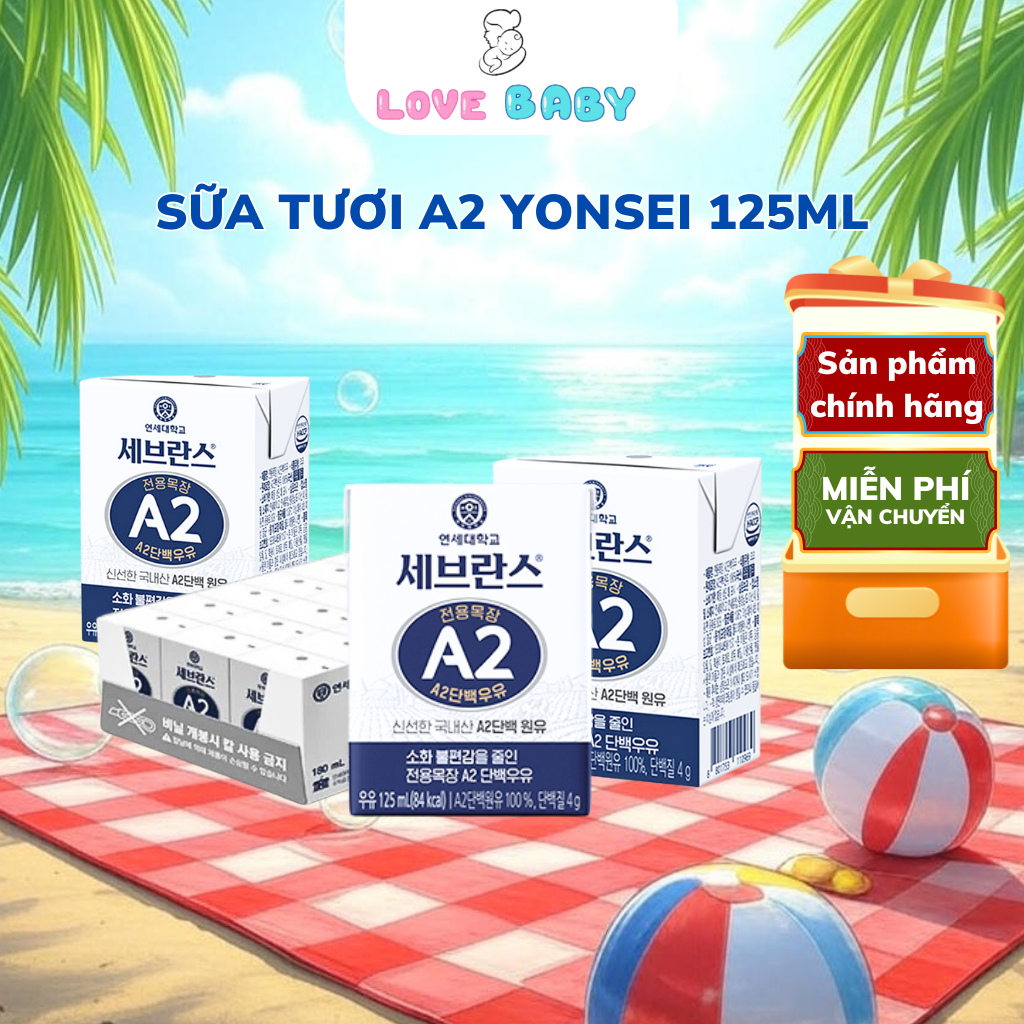 Sữa A2 Yonsei Hàn Quốc 125ml – Sữa Tươi Đạm A2 Dễ Tiêu Hóa, Tốt Cho Bé - Lovebaby Shop