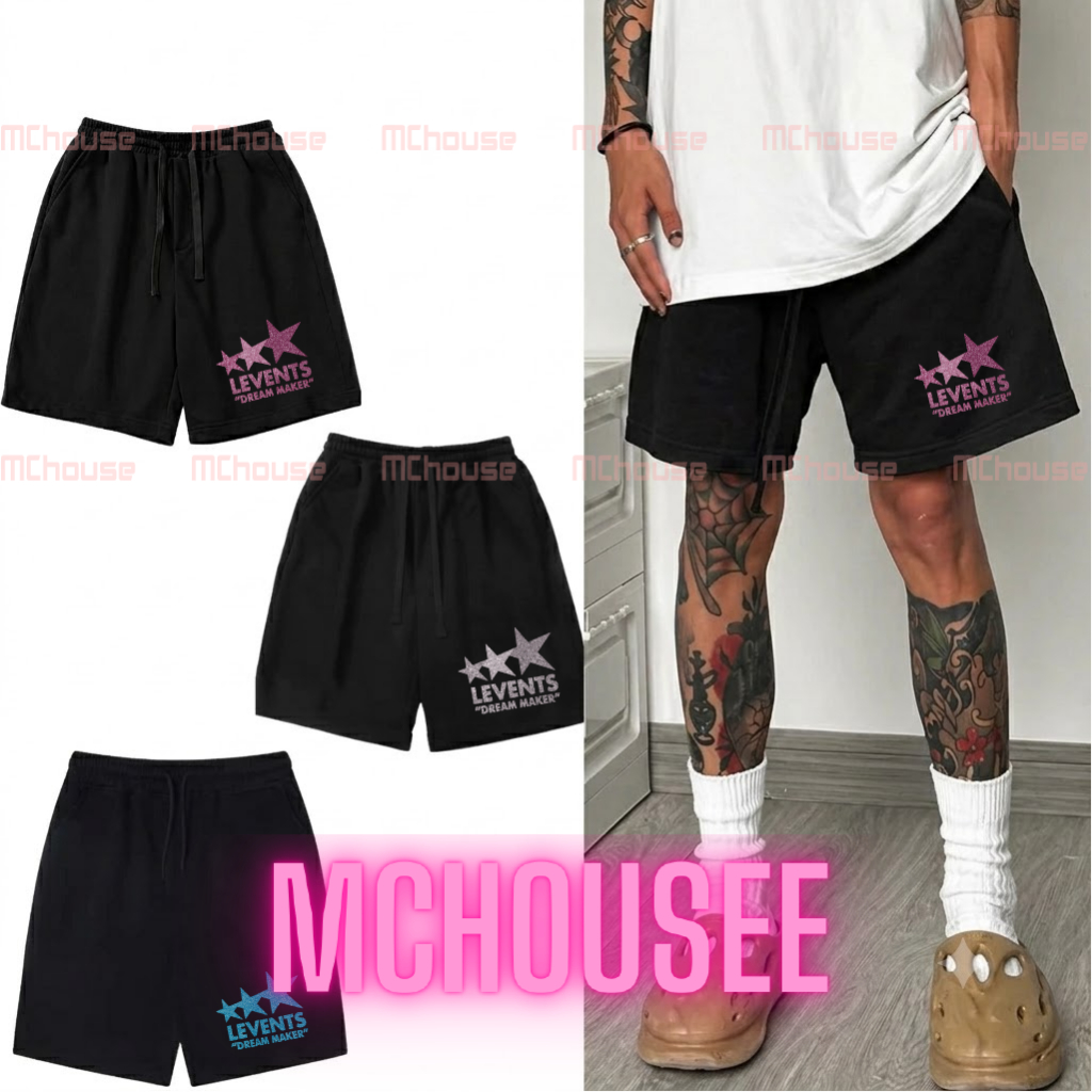 QUẦN ĐÙI LEVENT Kim Tuyến Nam Nữ MCHOUSE streetwear chất cotton 100% không xù