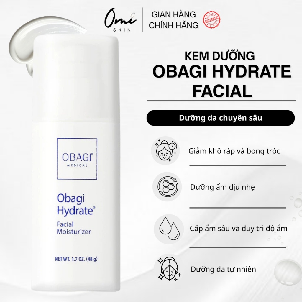 [CÔNG TY] Kem Dưỡng Ẩm Suốt 8 Giờ Obagi Hydrate Facial Moisturizer 48g