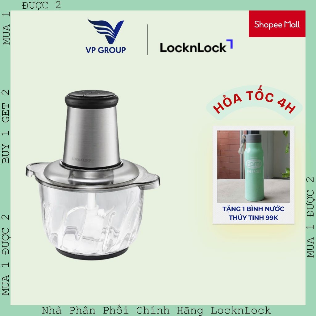 Máy Xay Thịt Cối Thủy Tinh LocknLock EJM186 2.4L – Công Suất 400W