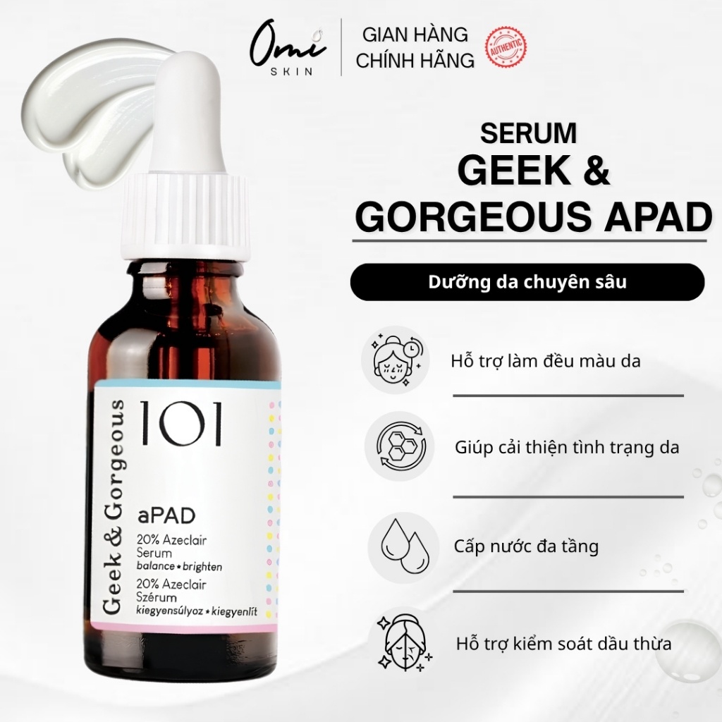 [Công Ty] Serum Chăm Sóc Da Cấp Ẩm, Phục Hồi Geek & Gorgeous aPAD 30ml