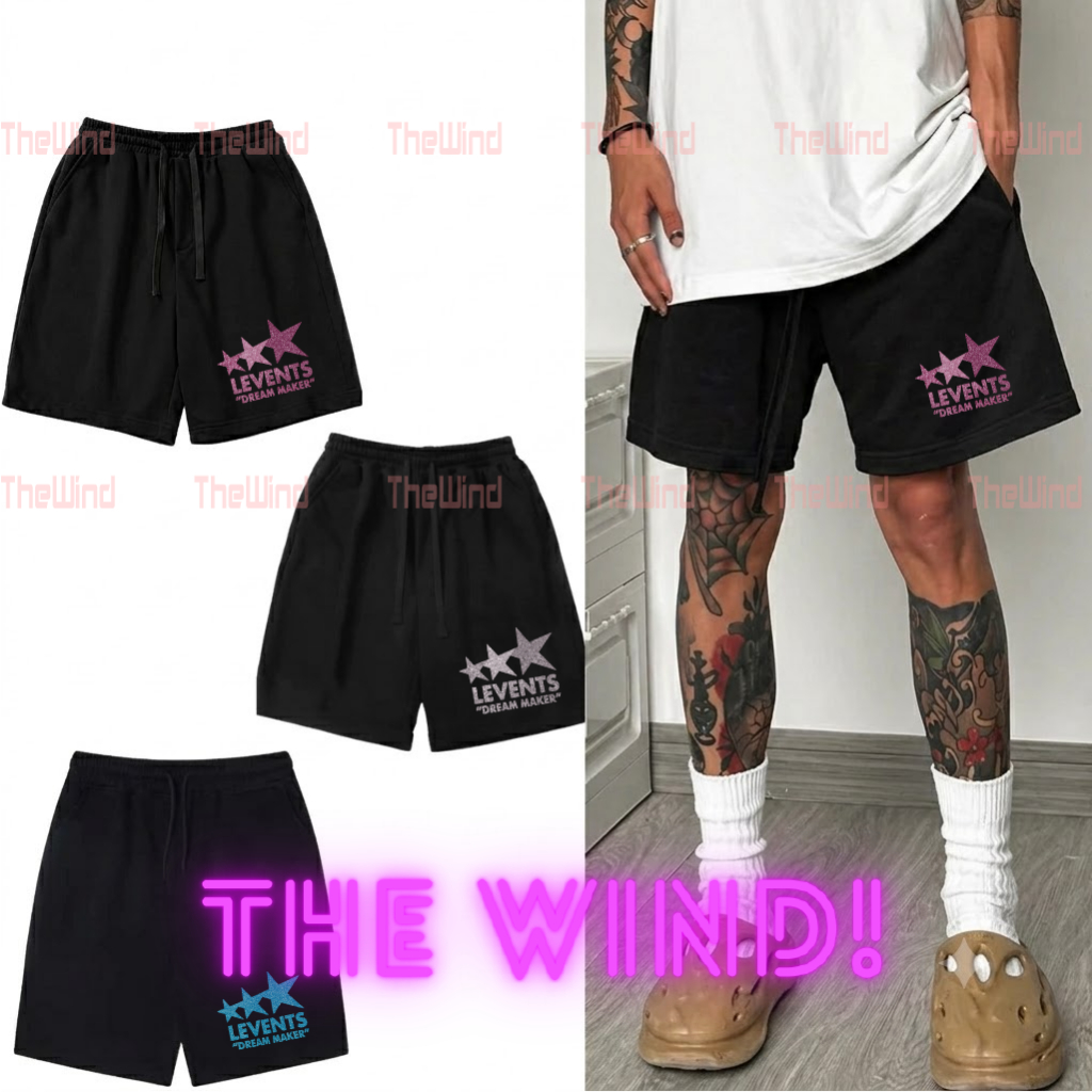 QUẦN ĐÙI LEVENT Kim Tuyến Nam Nữ The Wind streetwear chất cotton 100% không xù
