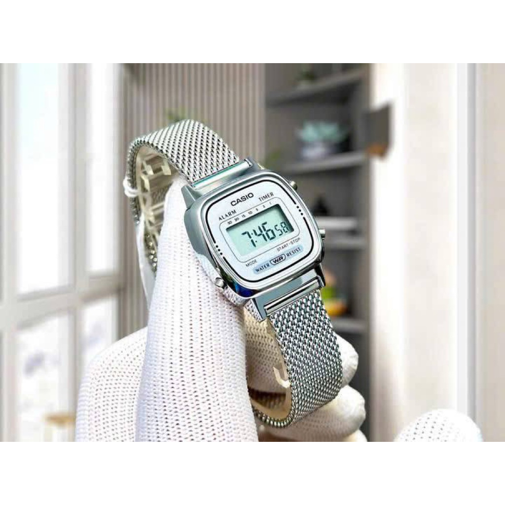Đồng Hồ Nữ Casio LA670WEM-7A| Dây Mesh Vintage| Chính Hãng Nhật Bản| Chống Nước| Bảo Hành 12 Tháng