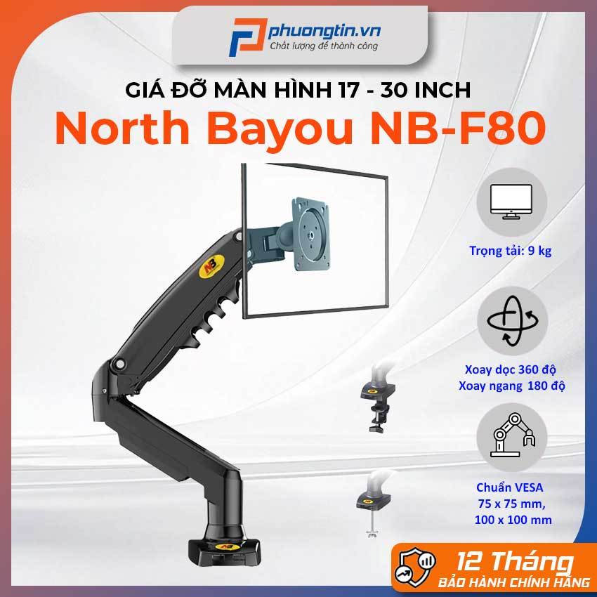 Giá treo màn hình North Bayou NB-F80 màu xám/ đen (17-30inch) bảo hành chính hãng 12 tháng