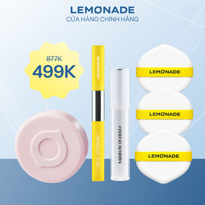 [DEAL SHOCK] Combo Lemonade Supermatte Cushion, Chì kẻ mày Dual Eyebrow, Son Mirror Mirror Water Tint