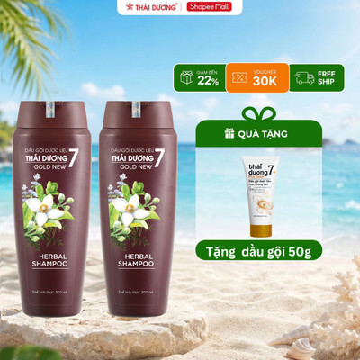 COMBO Dầu gội Thái Dương 7 Gold Hoa Bưởi Tây (chai 200ml) kèm quà tặng