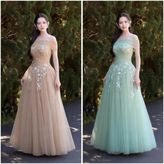 Đầm maxi cưới TRIPBLE T DRESS mặc 2 kiểu đính hoa ren nổi sang trọng - size S/M/L